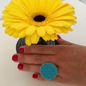 Ring Gold plated with Turquoise